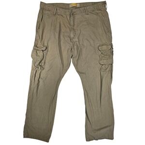 Wrangler Cargo Pants Khaki Tan Mens Size 40x32 Cotton Twill Relaxed Fit